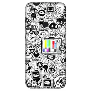 GADGET GEAR Gadget Gear Vinyl Skin Back Sticker Customised TV Doodle (6) Mobile Skin (Not a Cover) Compatible with Xiaomi Redmi Note 7 (Only Back Panel Coverage)