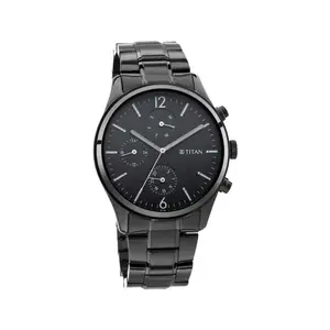 Visit the Titan Store Titan Mens Gents NEO V Phase I Black Dial Stainless Steel Analogue Watch -NS1805NM02