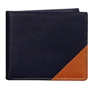 ABYS Genuine Leather Bifold Men's Wallet(Navy-Red) 6606BLLB-Z