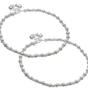 Morbih 9.5-INCH Stainless Steel Anklet for Girls and Women (Pack of 2) - Elegant, Durable, Stylish Accessories