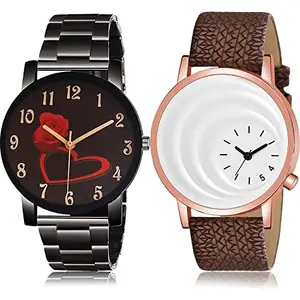 NIKOLA Analogue Analog Black and Brown Color Dial Men Watch - BCPL21-BM16 (Pack of 2)