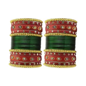 Vidhya Kangan Multi Brass Stone Stud Bangle (ban28685-2.8)