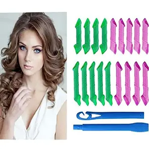 Inaaya Hair Curling Rollers Non Heating For Hair Styling Of Girls/Women (Large) Set Of 18 Pcs