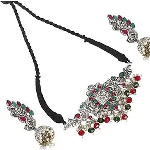 Vibrant Multicolor Square Jaali Necklace for Women – Stylish and Unique Traditional Jewelry