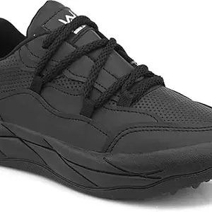 WOAKERS Men's Comfortable & Stylish Casual Shoes (Black, 7) (HR-013)