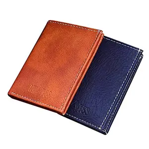 MATSS Orange & Blue Artificial Leather Combo Card Holder||Card Case ||ATM Card Holder for Men & Women (Pack of of 2)