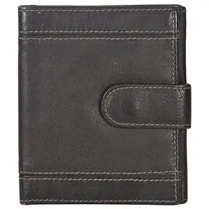 Leatherman Fashion LMN Genuine Leather Men Black Wallet 201_18 (6 cc Card Slots)