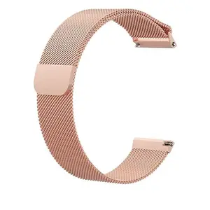 MELFO 20mm Smart Watch Strap Compatible with Evolves Nextfit Full Touch Magnetic Metal Chain - Rose Gold