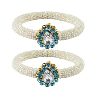 MAYA FASHION White Stone Brass Bangle With Very Extra Large Size Elegant Extra Large Size Bangle | Perfect Fit for Plus Size banglesTrendy and Comfortable Fit for woman and girls | (Sku-ban2153)