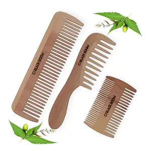 C I Black Boom Neem Wooden Hair Comb Healthy Haircare For Men & Women | (Co1,Co7,C08)