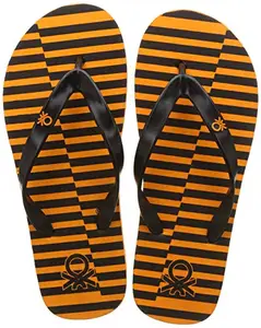 United Colors of Benetton Men's Flip Flops Orange/Black Flip-Flops - 7 UK/India (41 EU)(19P8CFFPM208I)