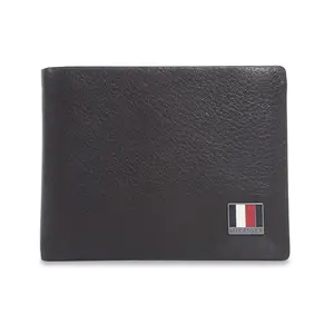 Tommy Hilfiger Men's Leather Wallet Mawenzi - Brown | Global Coin Wallet with RFID Protection, Multiple Card Slots | Coin Pocket | Bi-Fold Purse for Men | Ideal for Gifting