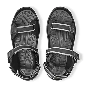 UrbanMark Men Comfortable Faux Leather Athletic Outdoor Sandals- Gray_8905723013608