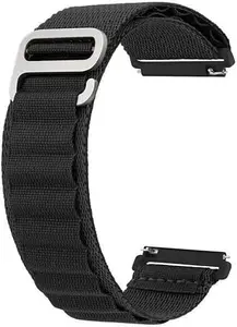 Alpine loop with g buckle strap for all 22 mm watches 22 mm Fabric Watch Strap (Black)