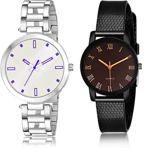 NEUTRON Unique Analog White and Black Color Dial Women Watch - GM239-G529 (Pack of 2)