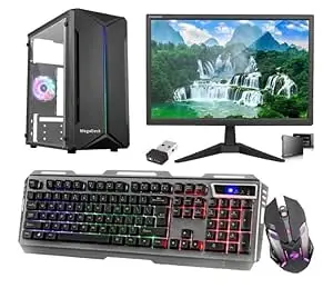 All-in-One Desktop Computer Set, i3 4th Gen, 8 GB RAM, 256 GB SSD, 22" HD LED Monitor, RGB Keyboard & Mouse, WiFi, Windows 10, MS Office (8-256GB)