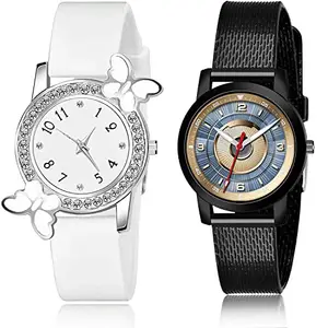 NEUTRON Tread Analog White and Grey Color Dial Women Watch - G102-(17-L-10) (Pack of 2)
