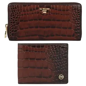 Da Milano Premium Gift Set for Men & for Women | Men & Women Wallet Combo | Brown (0004-30)