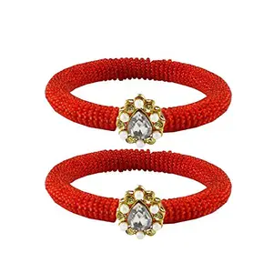 MAYA FASHION Red Stone Brass Bangle With Very Extra Large Size Elegant Extra Large Size Bangle | Perfect Fit for Plus Size banglesTrendy and Comfortable Fit for woman and girls | (Sku-ban2129)