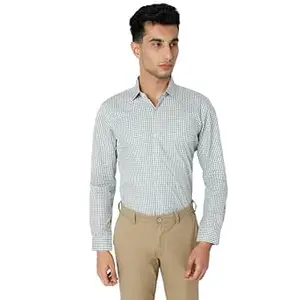 MARK & ALBERT 100% Cotton Full Sleeves Regular Fit Formal Shirt for Men Blue