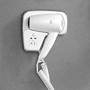 CUROVIT ABS Jace Wall Mounted Hair Dryer with Charging Slot/Electric Skin Dryer for Men & Women Drying Suitable for Hotels/Bathroom/Bedroom/Dressing Room.