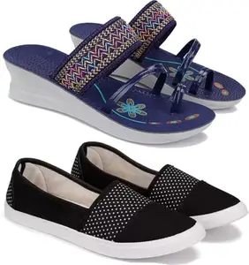 BERSACHE Extra Soft Classic Casual Flip Flops for Women with Regular wear | Ultra Soft & Flexibility Technology | Combo(PP)-1947-1680 Multicolor