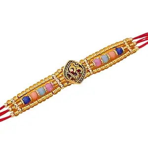 Floweraura Premium Handcrafted Radiant Tradational Om Serenity Rakhi With Roli Packet For Raksha Bandhan - Rakhi For Brother, Bhai, Kids, Bhaiya, Cousins & Raksha Bandhan Gift