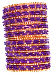 Mahakal Glass bangle set for women and girls (pack of 32) (2.6, Purple)