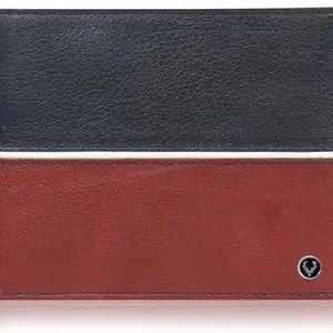 Allen Solly Black & Maroon Solid PU Leather Wallet for Men