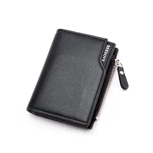 U.S. CROWN Elegant PU Black Wallet Long Zipper Unisex Wallet for Men and Women