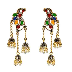 Earrings Peacock Multi Color Fancy Earring