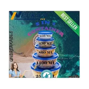 Kitchen Container |250+450+800+1400+2500 ml| Stackable Refrigerator Organizer for Fresh Food Storage | BPA-Free Kitchen Solution Transparent food storage Stackable frid|design - 434for home