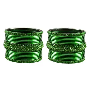 Vidhya Kangan Green stone Brass Bangle (ban3412-2.2_)