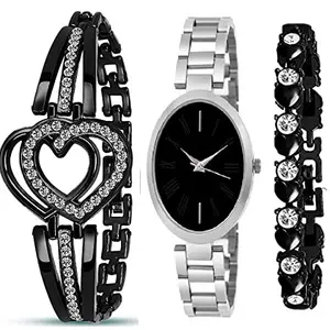 Design StylishTrendy Watches and Bracelet Combo for Girls and Women(SR-940) AT-9401(Pack of-3)