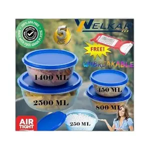 Kitchen Container |250+450+800+1400+2500 ml| Stackable Refrigerator Organizer for Fresh Food Storage | BPA-Free Kitchen Solution Transparent food storage Stackable frid|design - 670for home