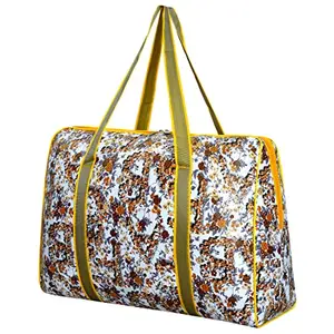 Mosben 30 L Printed Women Large Travel Duffle Weekender Shoulder Bags Hand Bag (Yellow)