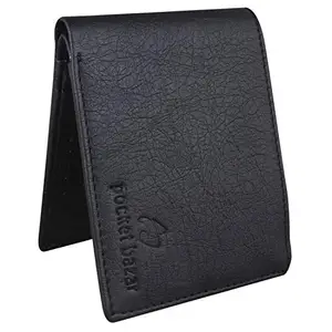 pocket bazar Men's Wallet Black Artificial Leather Wallet CP (3 Card Slots)