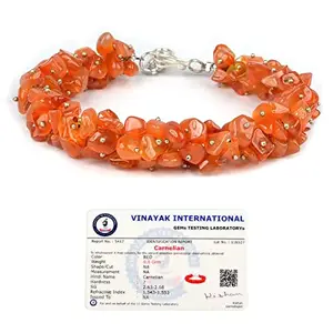 Reiki Crystal Products Certified Carnelian Bracelet Reiki Healing Crystal Stone Chip Bracelet, Charged By Reiki Grandmaster & Vastu Expert