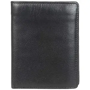 Leatherman Fashion LMN Genuine Leather Unisex Black Wallet 3 Card Slots