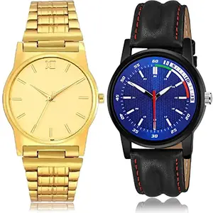 NIKOLA Collegian Analog Gold and Black Color Dial Men Watch - BCPL32-BRA22 (Pack of 2)
