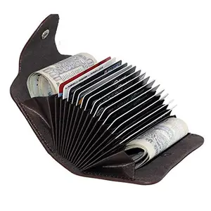 Stealodeal Dark Brown RFID Protected Leather ATM?Credit/Debit for Men & Women 15 Slot Card Holdre