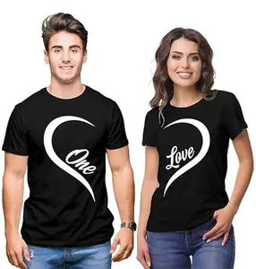 Looky Wooky Stylish Couple t-Shirt for Lovers | Men and Women Cotton Regular Fit Mickey Minnie Printed Matching Combo T-Shirts for Couples Men S Women XL