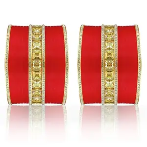 BANGLESKART Bridal Punjabi Chuda Bangle Set for Wedding, Anniversary, Party and Casual Wear (1 Pair)