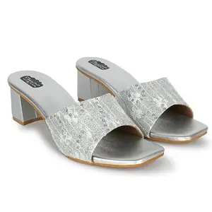 TAYDOL women fancy block heel sandal footwear black sandal(81)