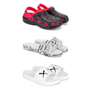 Lightweight Classic Clogs || Sandals with Slider Adjustable Back Strap for Men-Combo(3)-3017-3104-3029-10 White-53