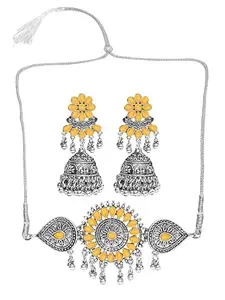 Yellow Flower Round Choker Necklace for Women – Traditional Indian Jewelry