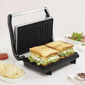 GT-128 SANDWICH MAKER-750WATT WITH NON-STICK COATED GRILL PLATE
