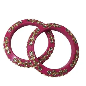 Nena Creation Plastic Round Traditional wedding Bangles For Women And Girl's (red) Size:-2-8