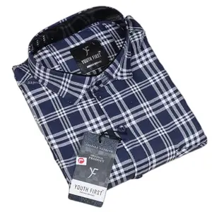 Men's Regular Fit Soft Touch Cotton Casual Shirt (BIGBLUECHECK_BIG-BLUE-CHECK01_2XL)