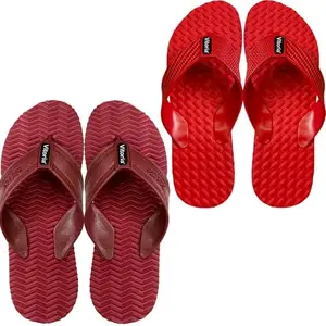 Vitoria Men Slippers | Soft Comfortable Stylish And Anti Skid Men's Flip-Flops & Slippers | Color : Maroon-Red | Size : 8, FPKS03WveMhunSlprS04BoltRedSlpr2SP-8